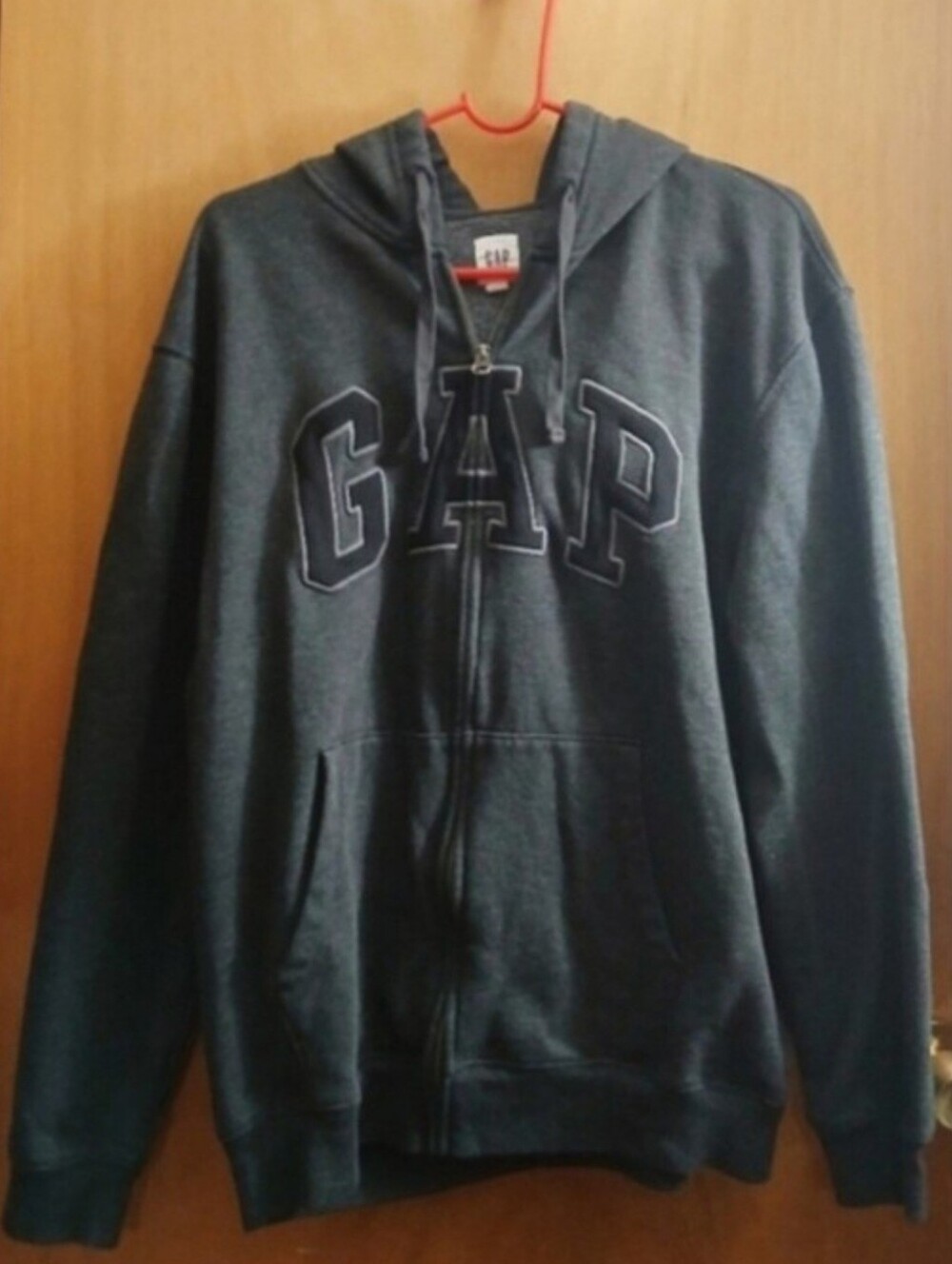 Unisex Gray Zip-Up Hoodie From GAP, Large.